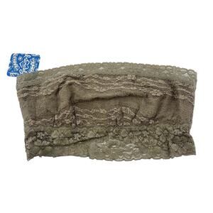 New Free People Bralette Lace Bandeau Taupe Green Sexy Stretch Comfy Size XS